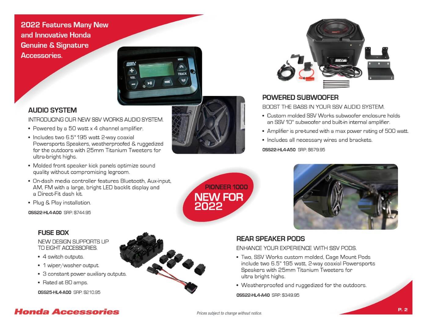 2022 Honda Pioneer 1000 Accessory Catalog / Accessories | Page 2 (including Pioneer 1000-5 Accessories)