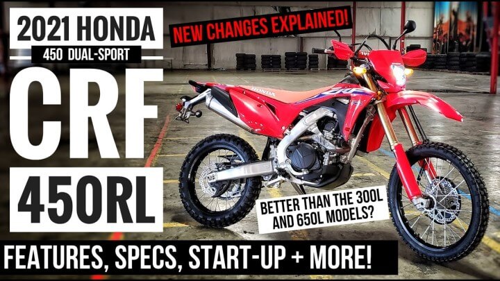 Video: 2021 Honda CRF450RL Review of Specs / Features + CRF450L Dual