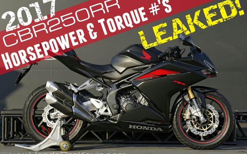 Official 2017 Honda CBR250RR HP TQ Performance Specs  