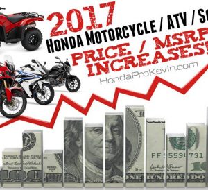 Prices - 2017 Honda Motorcycles, ATV, Scooter Models / Review